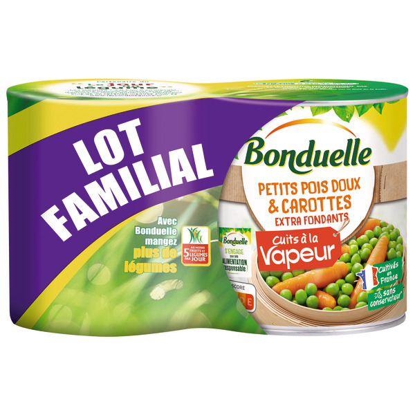 PETITS POIS CAROTTES EXTRA FONDANTS VAPEUR
