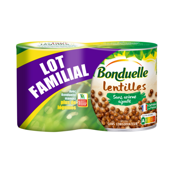 BONDUELLE Lentilles "Lot familial" code EAN 3083681163957 