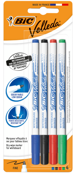 4 FEUTRES EFFACABLES À SEC FINS ASSORTIS 
BIC V...