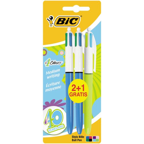 Bic 4 Couleurs Stylo-Bille Pack de 2 +1 Gratuit...