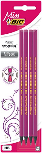 Crayon miss bic ® evolution, hb-rose-lot de 4 c...