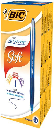 Bic Atlantis Premium Stylo-Bille Boîte de 12 Bleu
