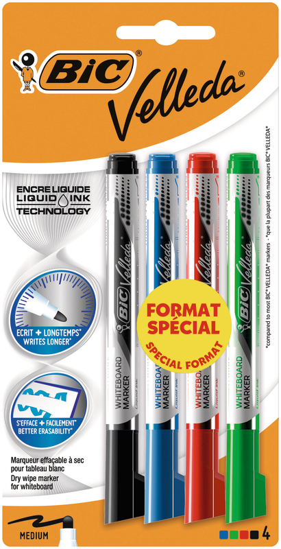 4 FEUTRES EFFAÇABLES À SEC Velleda