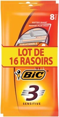  RASOIRS JETABLES “BIC 3 SENSITIVE” code EAN 3086123363700 