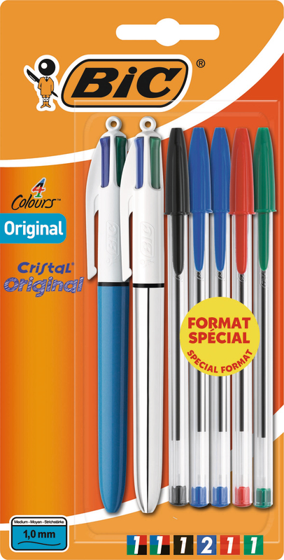 2 STYLOS BILLE 4 COULEURS + 5 STYLOS BILLE CRIS...