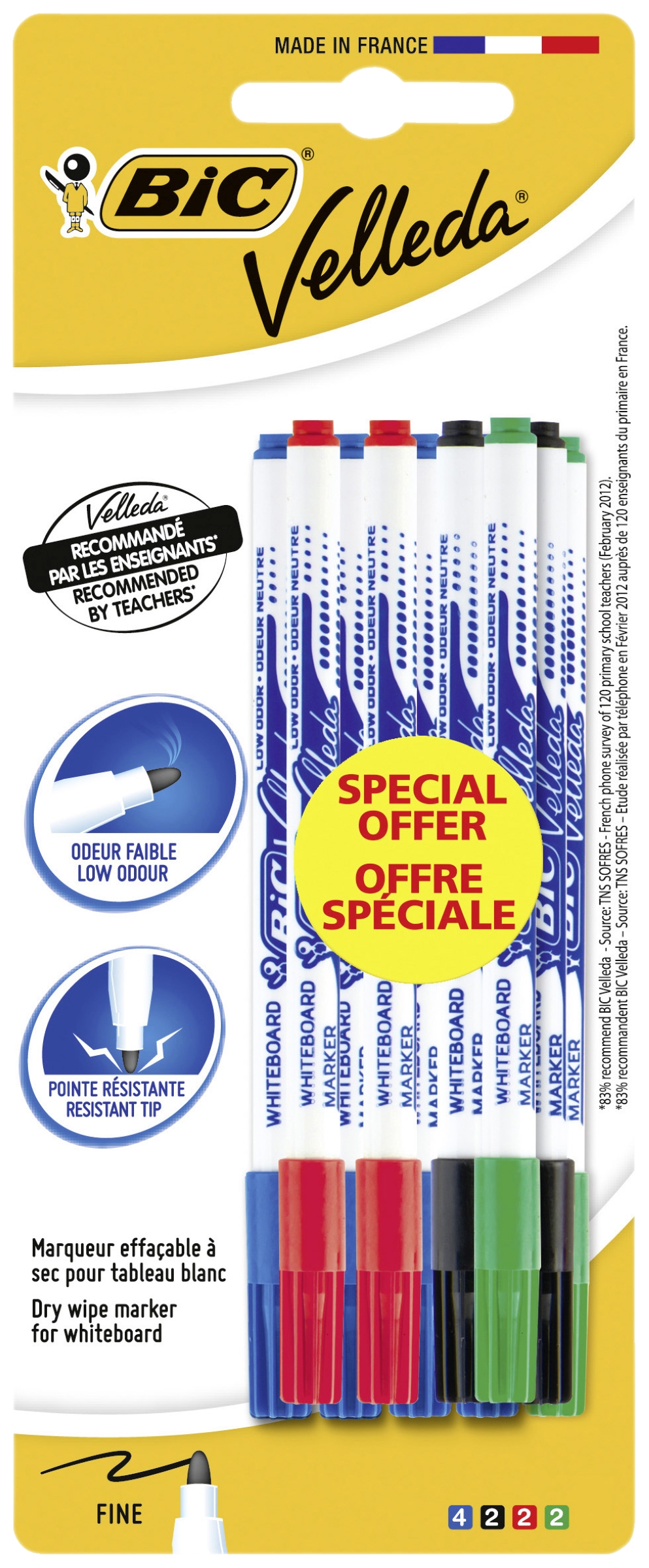 10 feutres effaçables à sec Bic