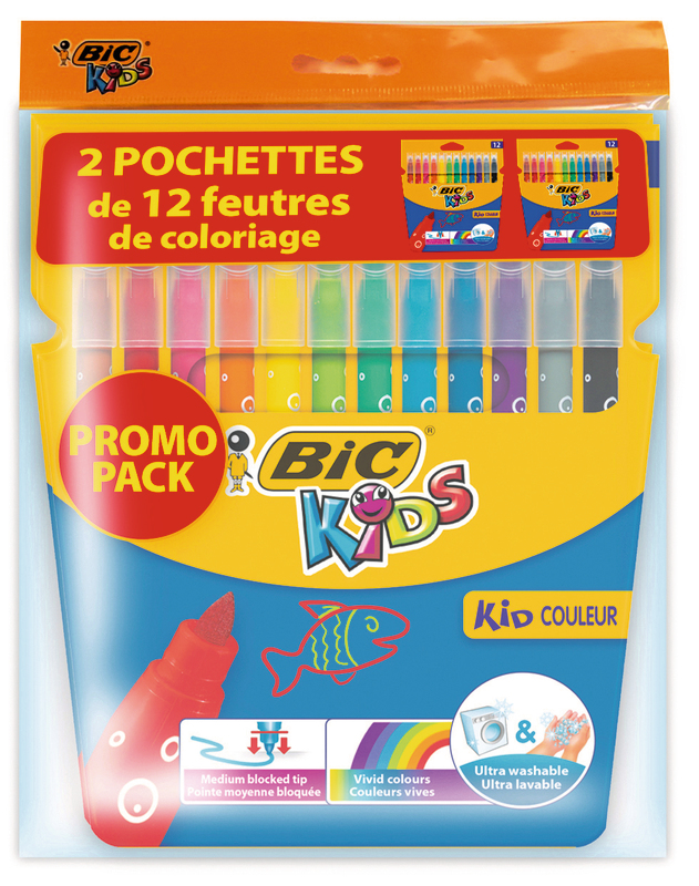 LOT DE 2 POCHETTES DE 12 FEUTRES DE COLORIAGE BIC KIDS 3086123466463 BIC KIDS LOT DE 2 POCHETTES DE 12 FEUTRES DE COLORIAGE BIC KIDS 3086123466463 BIC KIDS