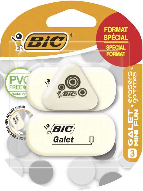  3 GOMMES GALETS BIC BIC  3086123504219