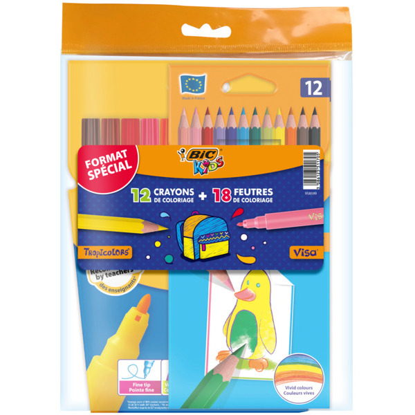  Lot De 12 Crayons Et 18 Feutres De Coloriage Bic code EAN 3086123511705 