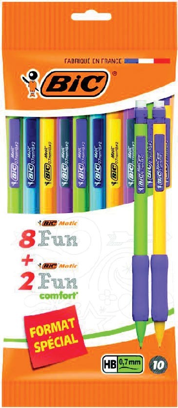 10 PORTE-MINES “BIC MATIC FUN”