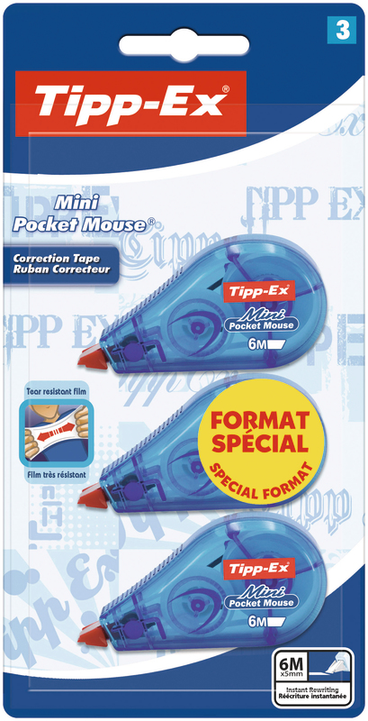 3 RUBANS CORRECTEUR MINI POCKET MOUSE Tipp-Ex