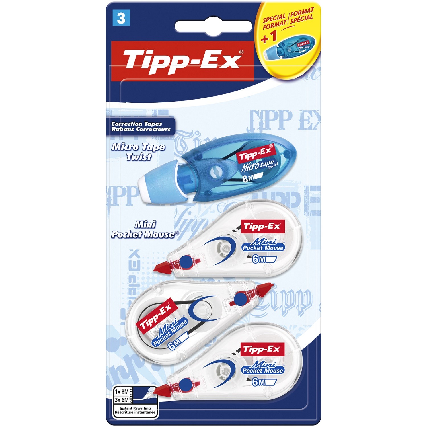 Ruban correcteur 5mmx6m x3 + 1 Twist 5mmx8m TIP...