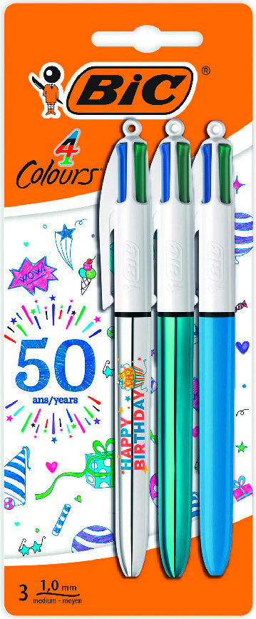 3 STYLOS BILLE 4 COULEURS