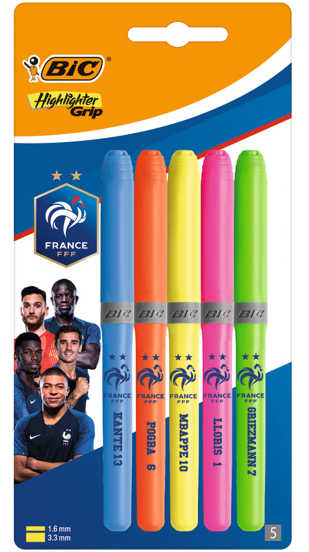 BIC 5 SURLIGNEURS HIGHLIGHTER LICENCE FFF BIC code EAN 3086123601536 