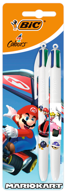2 STYLOS BILLE 4 COULEURS BIC