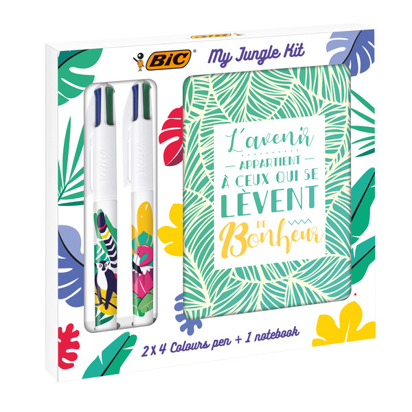 Kit 1 Carnet + 2  stylos  4 Couleurs 