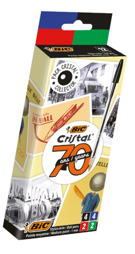 12 STYLOS CRISTAL  70 ANS 