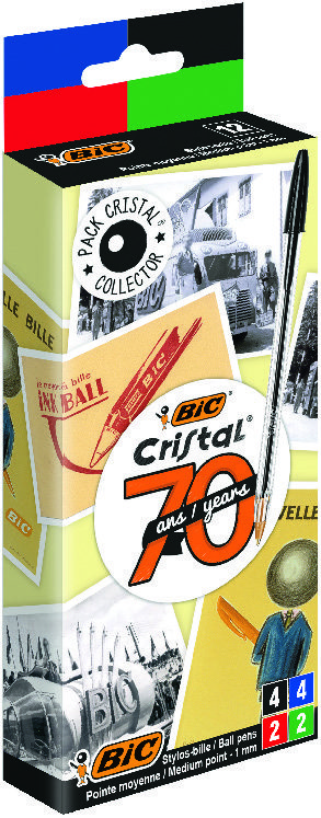 12 STYLOS BILLE CRISTAL ÉDITION 70 ANS
