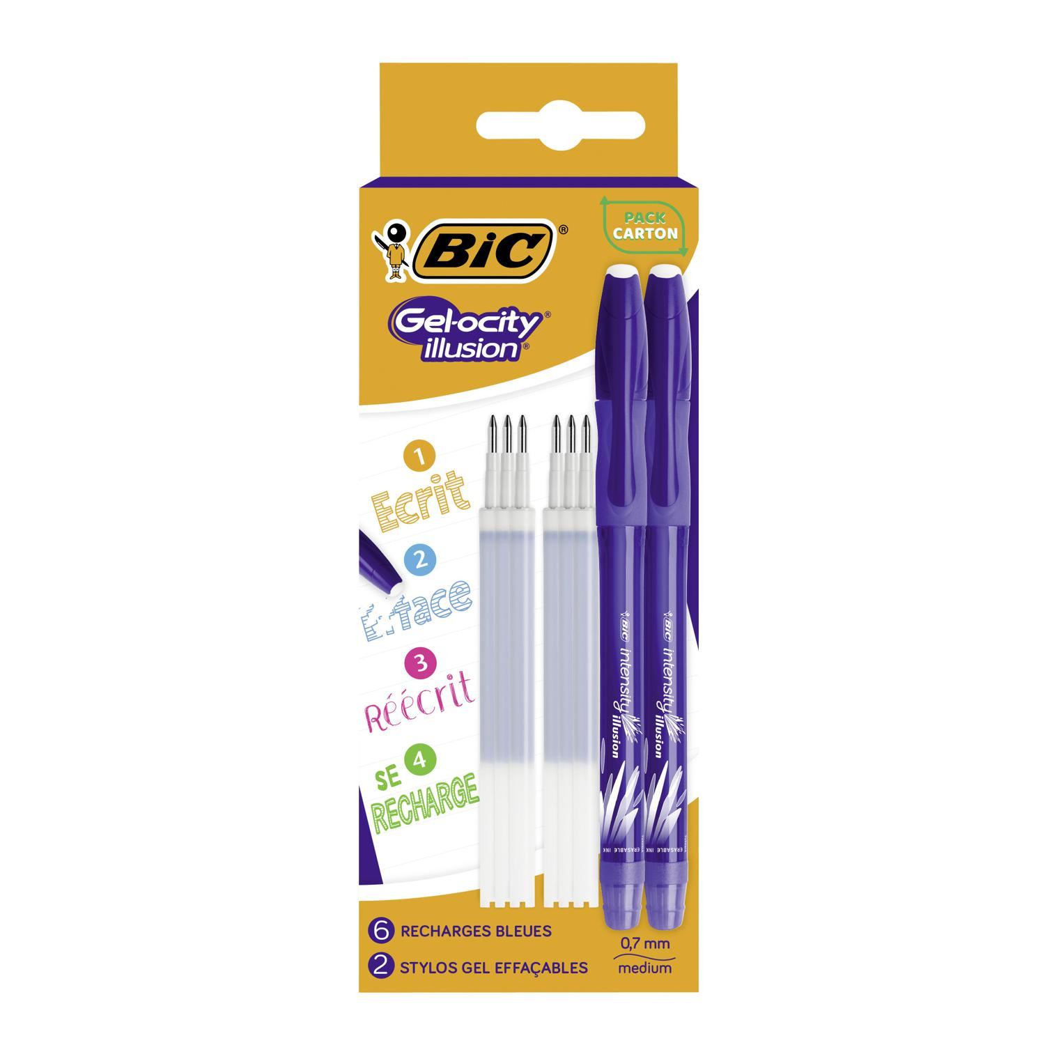BIC BIC Roller effaçable bleu x2 + 6 recharges BIC code EAN 3086123663589 
