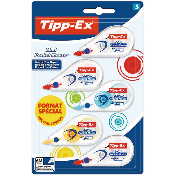 TIPP-EX 5 SOURIS DE CORRECTION MINI POCKET MOUSE 
 code EAN 3086123663978 