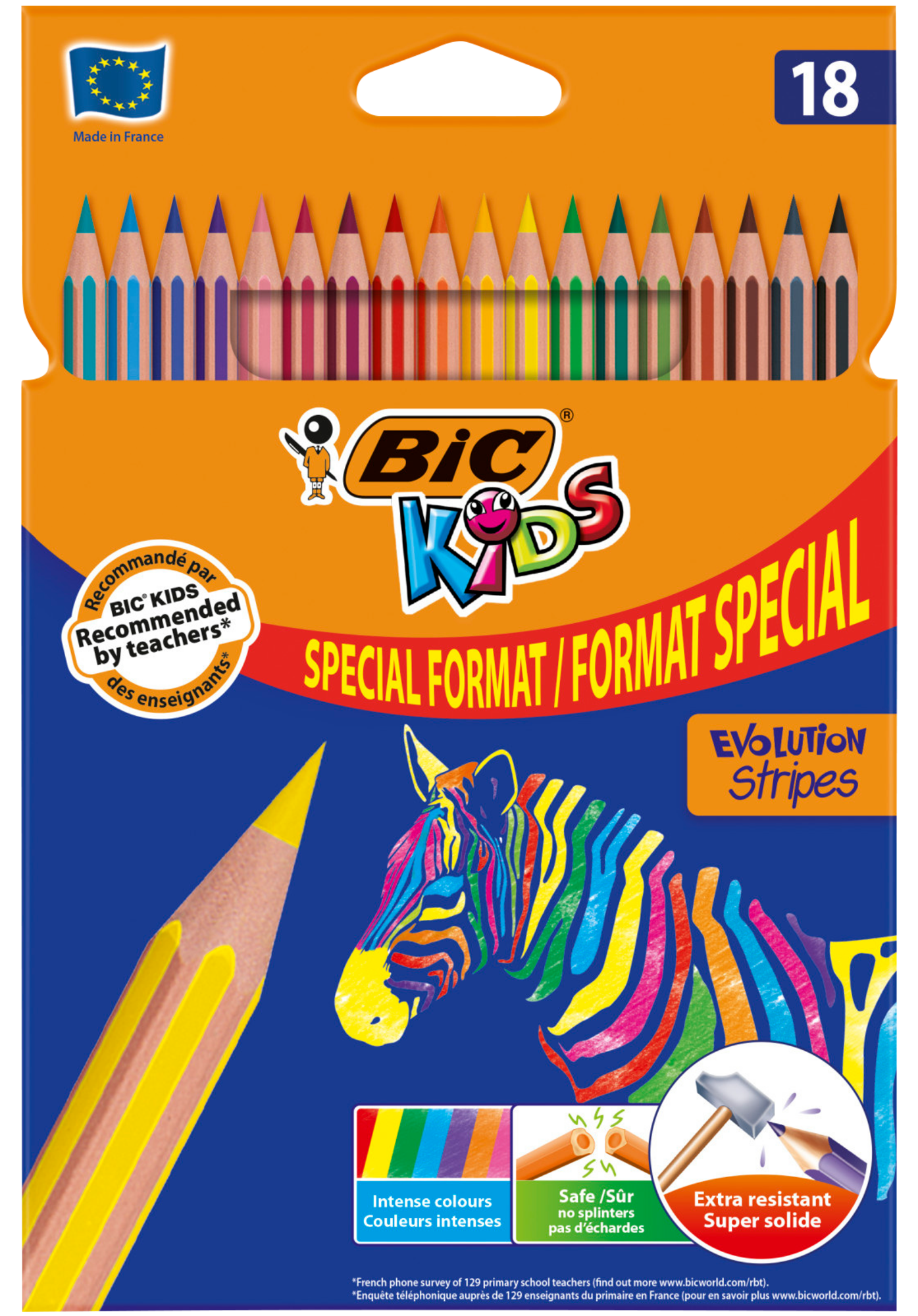 18 crayons de couleur "EVOLUTION STRIPES" 3086123686649 BIC 18 crayons de couleur "EVOLUTION STRIPES" 3086123686649 BIC