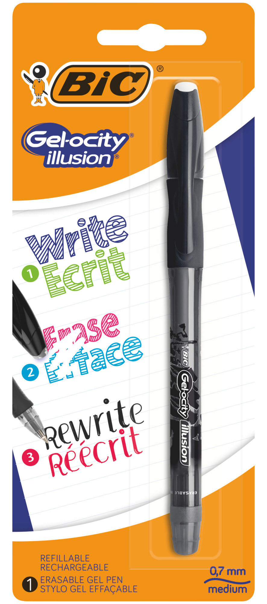 BIC  SUR LES PRODUITS PRESENTS EN MAGASIN DE LA GAMME DE ROLLERS EFFACABLES GELOCITY ILLUSION "BIC" code EAN 3086123689572 