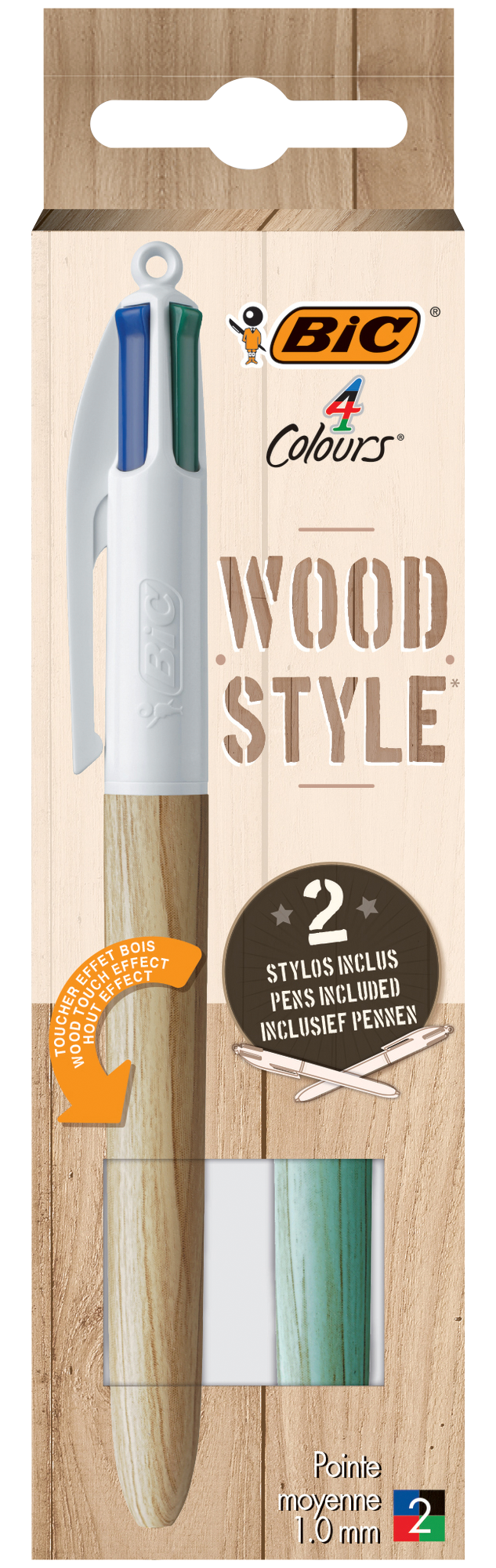 2 stylos bille 4 couleurs 