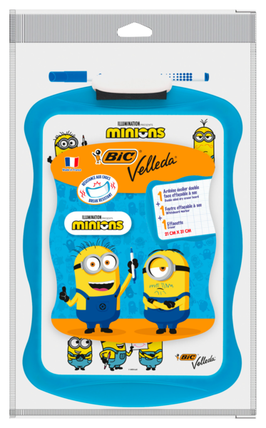 ARDOISE MINIONS AVEC EFFACETTE + 1 FEUTRE 
VELLEDA