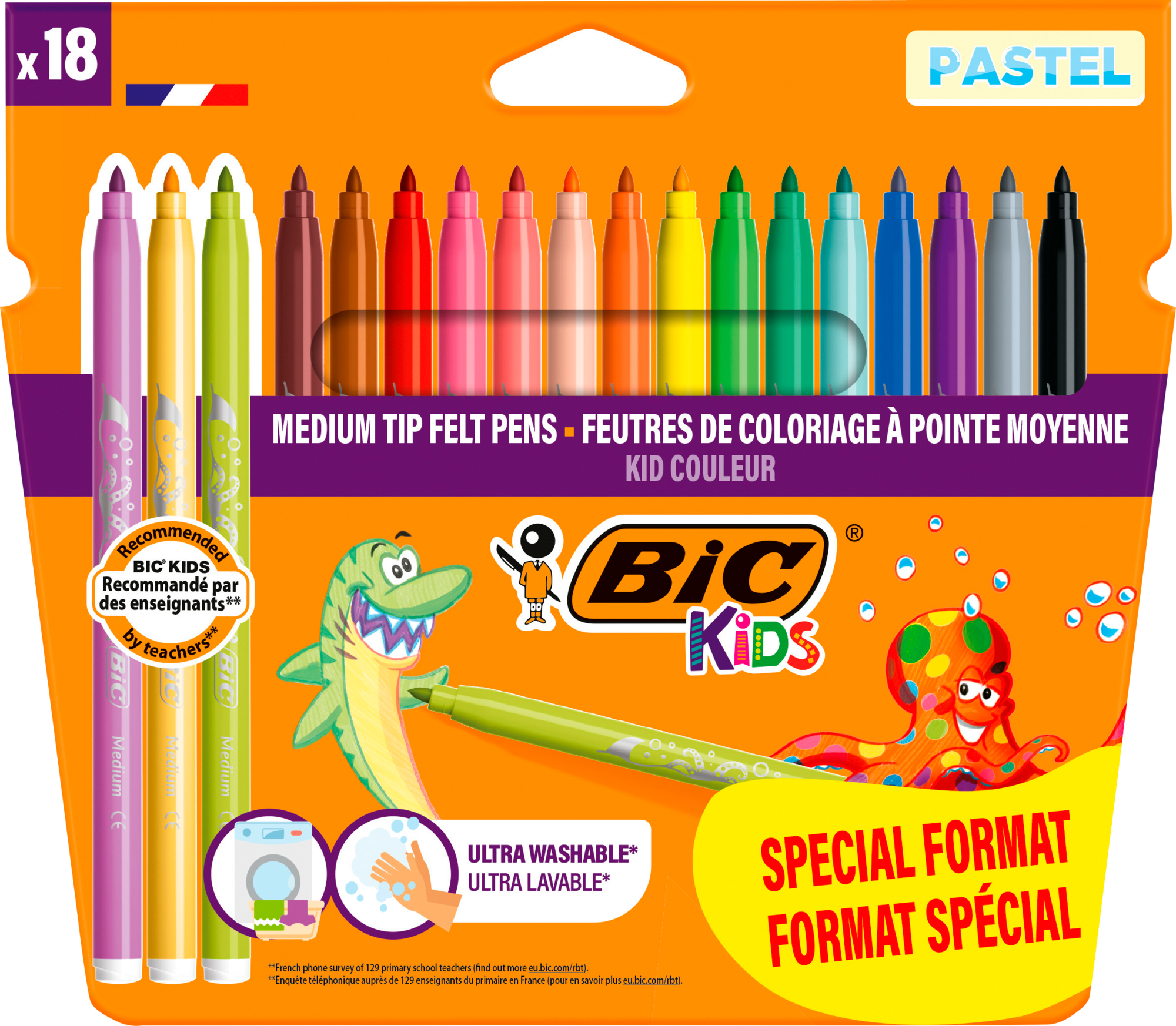 BIC 18 FEUTRES DE COLORIAGE DONT 3 PASTEL code EAN 3086123751811 
