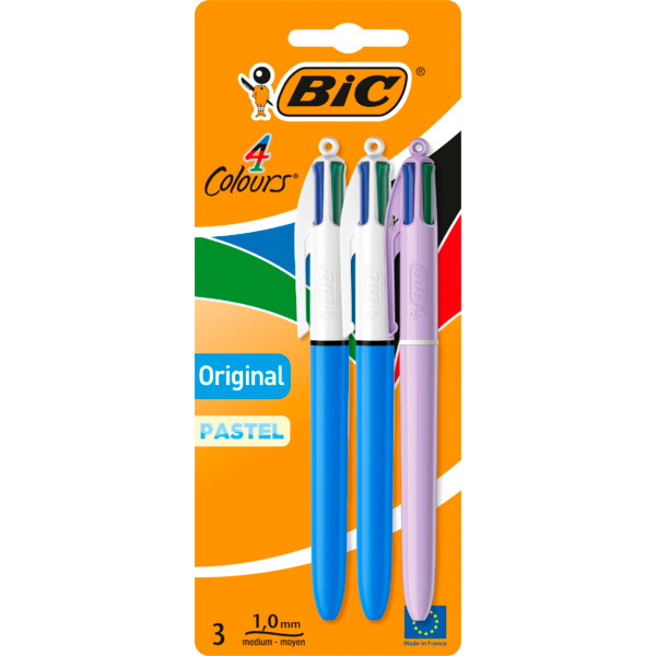  3 Stylos Billes Retractables 4 Couleurs Bic code EAN 3086123758551 