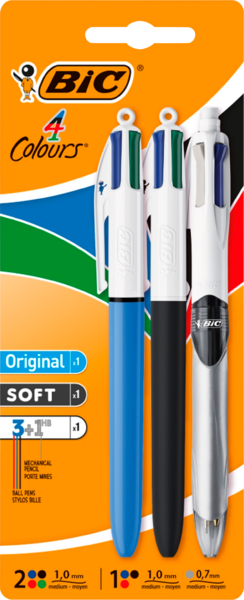BIC LOT DE 3 STYLOS 4 COULEURS BIC code EAN 3086124106214 