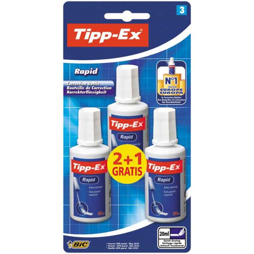 Tipp-Ex Rapid Flacon Correcteur 2+1 Gratuit