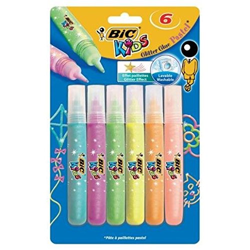 BIC Blister de 6 CRAIE DE COLORIAGE KIDS GLITTE...