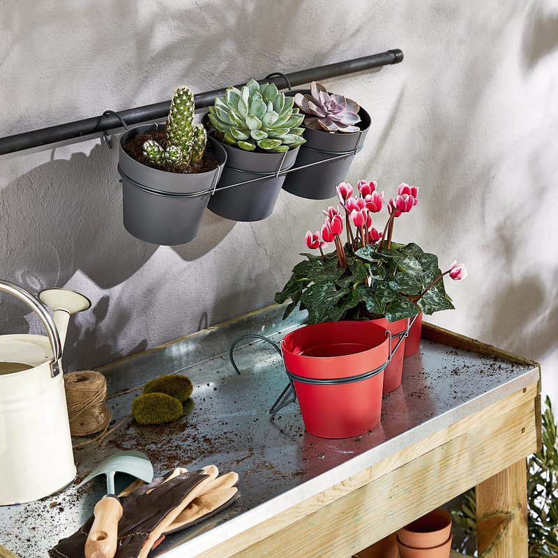 LOT DE 3 POTS TOSCANE + SUPPORT EDA