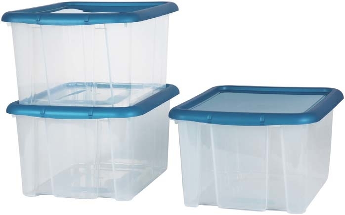LOT DE 3 BOÎTES DE RANGEMENT 30 L