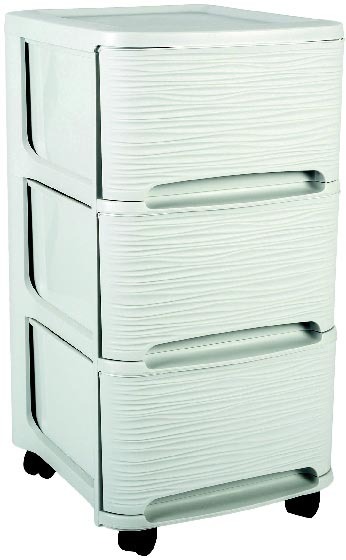 TOUR DE RANGEMENT 3 TIROIRS À ROULETTES