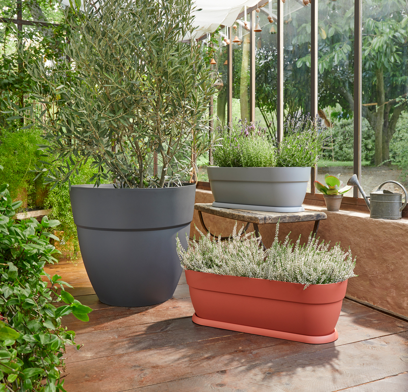 JARDINIERE CANCUN 80 GRIS EDA PLASTIQUES