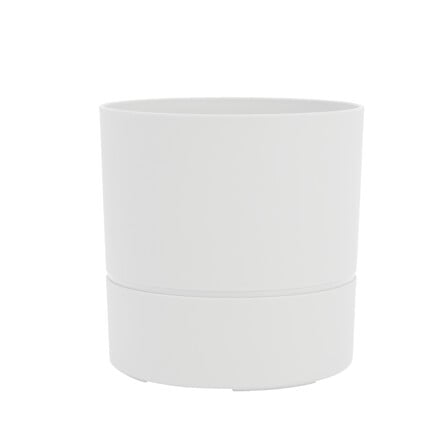 EDA Pot de fleurs rond Aquaduo de 28,5 cm blanc...