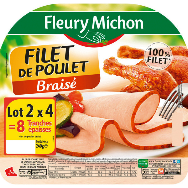 Filet de poulet braisé 3095753552019 fleury-michon Filet de poulet braisé 3095753552019 fleury-michon