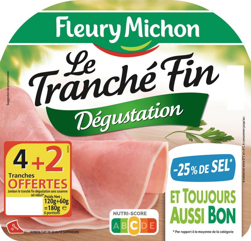 JAMBON LE TRANCHÉ FIN DÉGUSTATION -25% DE SEL f...