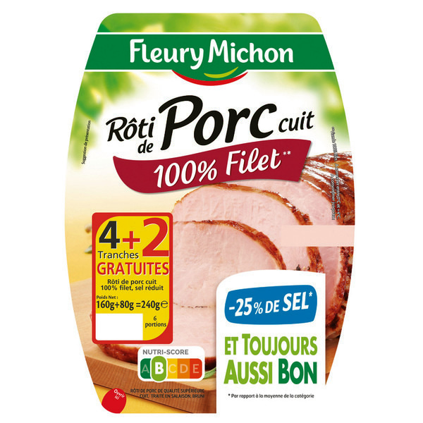 Rôti de porc cuit -25% de sel
