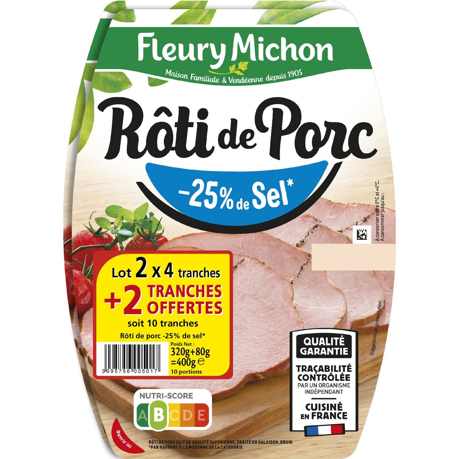 Roti de porc réduit en sel -25% FLEURYMICHON