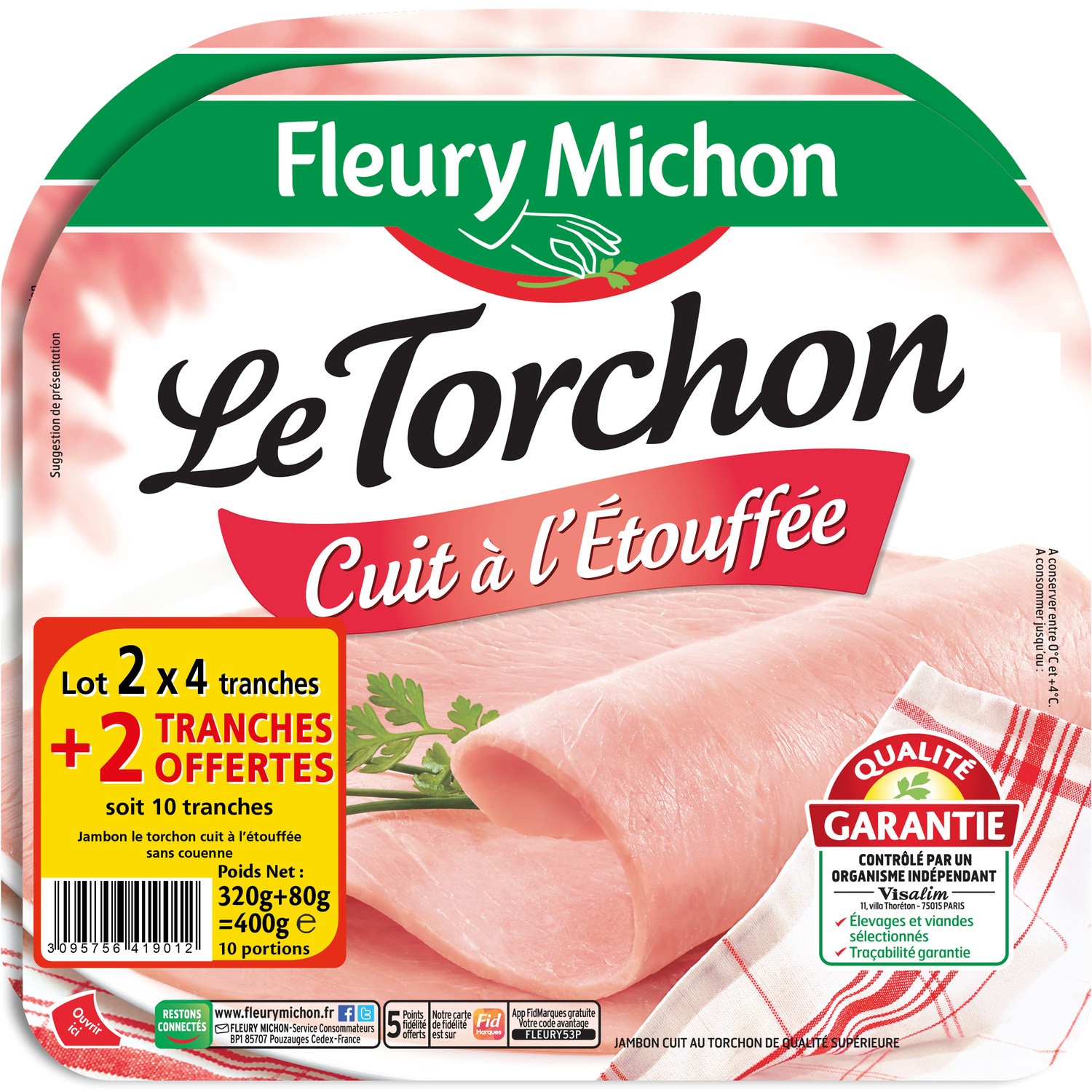 Jambon blanc cuit à l étouffée FLEURY MICHON
