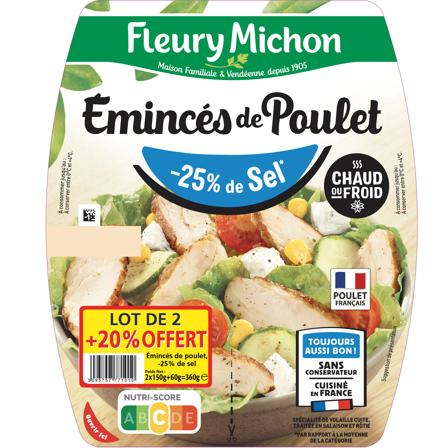 Emincés de poulet rôti au four réduit en sel -2...