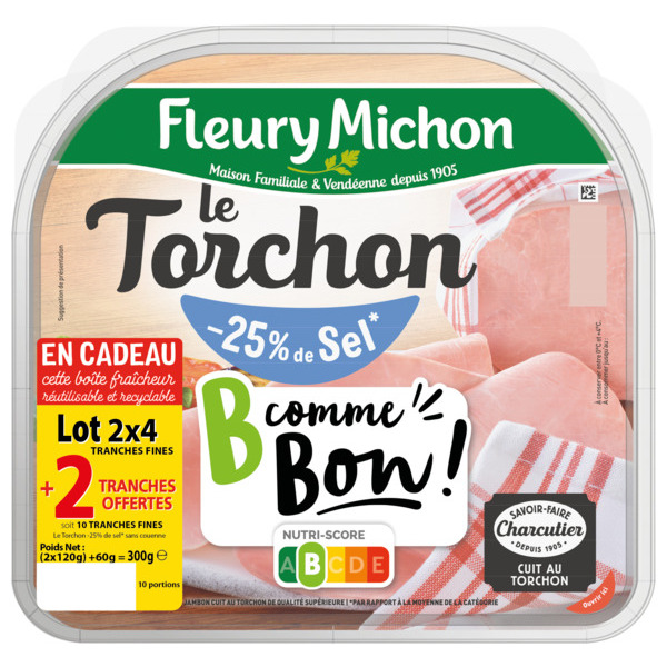 JAMBON LE TORCHON CUISINÉ AU BOUILLON - 25% DE ...