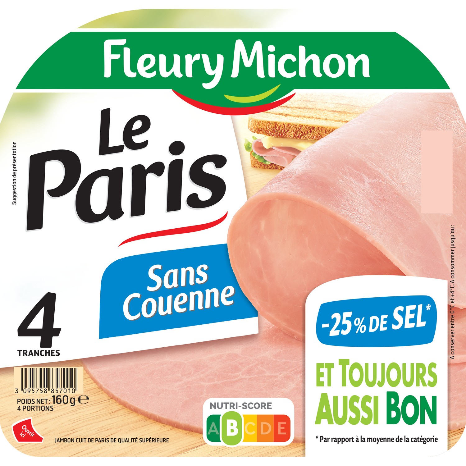 Jambon Le Paris sel réduit s/couenne FLEURY MICHON