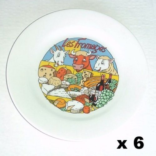 B.E.C. - Assiettes x 6 à fromage 19 cm '' les f...
