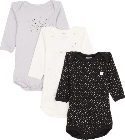 LOT DE 3 BODIES MANCHES LONGUES FILLE PETIT BATEAU