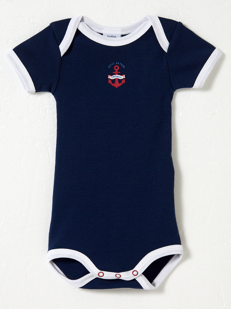 LOT DE 3 BODIES MANCHES COURTES “PETIT BATEAU”