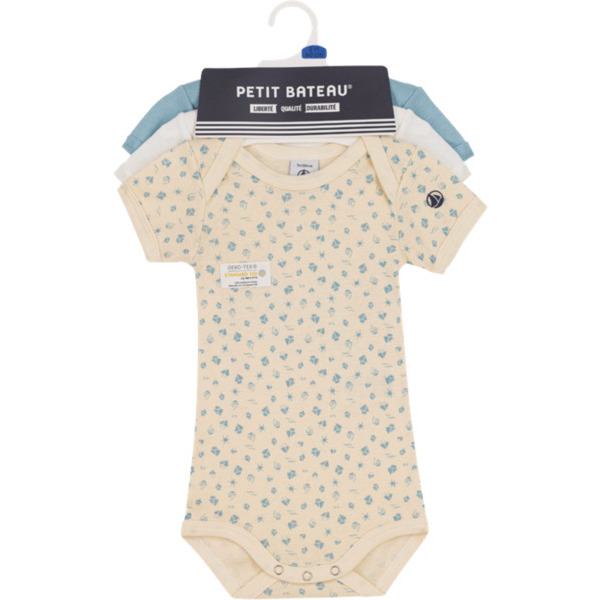 LOT DE 3 BODIES COL US MANCHES COURTES BIO 
